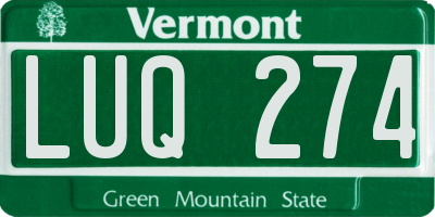 VT license plate LUQ274