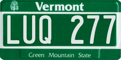 VT license plate LUQ277