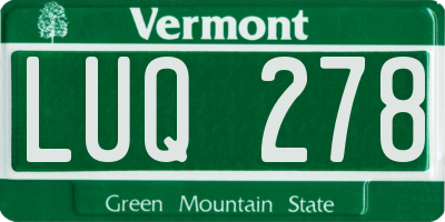 VT license plate LUQ278
