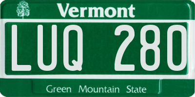VT license plate LUQ280