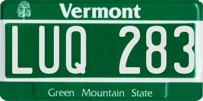VT license plate LUQ283