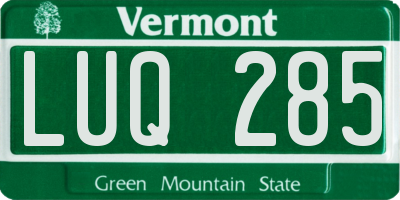 VT license plate LUQ285