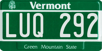 VT license plate LUQ292