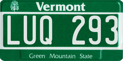 VT license plate LUQ293