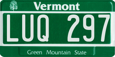 VT license plate LUQ297