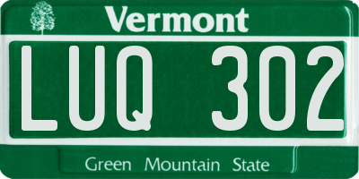 VT license plate LUQ302