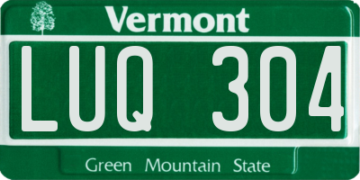 VT license plate LUQ304