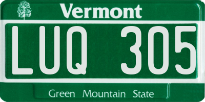 VT license plate LUQ305