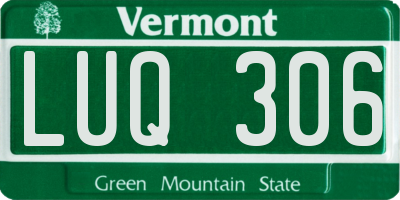 VT license plate LUQ306