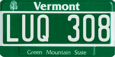 VT license plate LUQ308