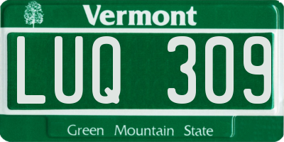 VT license plate LUQ309