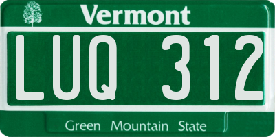 VT license plate LUQ312