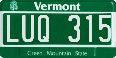 VT license plate LUQ315