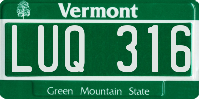 VT license plate LUQ316