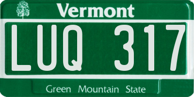 VT license plate LUQ317