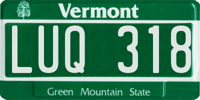 VT license plate LUQ318