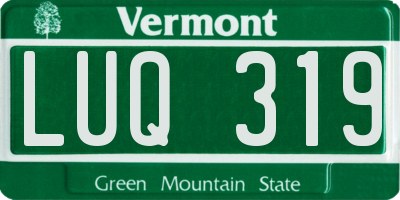 VT license plate LUQ319