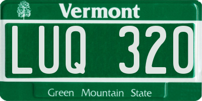 VT license plate LUQ320