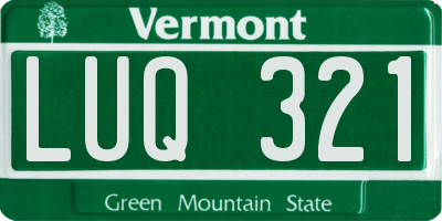 VT license plate LUQ321