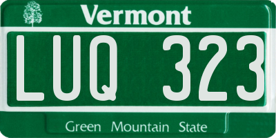 VT license plate LUQ323
