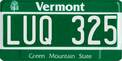 VT license plate LUQ325