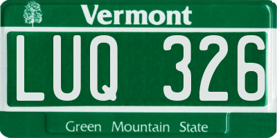 VT license plate LUQ326