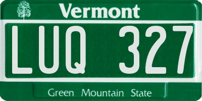 VT license plate LUQ327