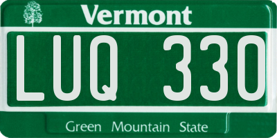 VT license plate LUQ330