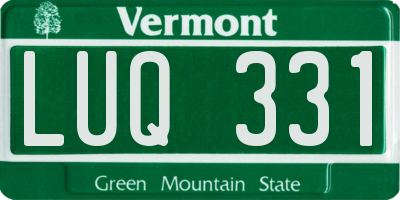 VT license plate LUQ331