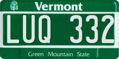 VT license plate LUQ332