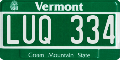 VT license plate LUQ334