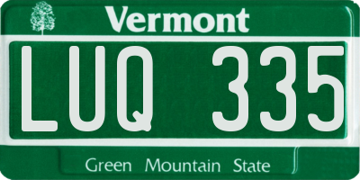 VT license plate LUQ335