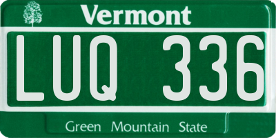 VT license plate LUQ336