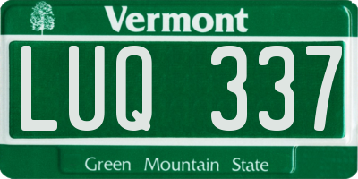 VT license plate LUQ337