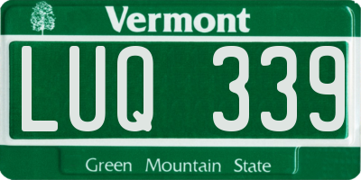 VT license plate LUQ339