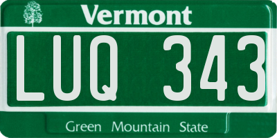 VT license plate LUQ343