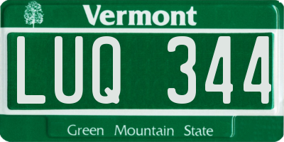 VT license plate LUQ344