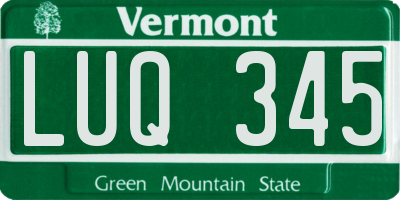 VT license plate LUQ345