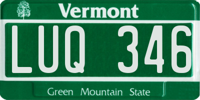 VT license plate LUQ346