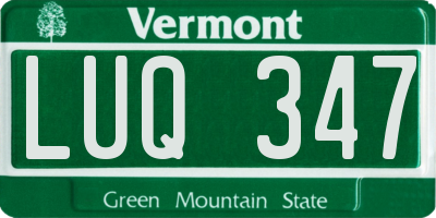 VT license plate LUQ347