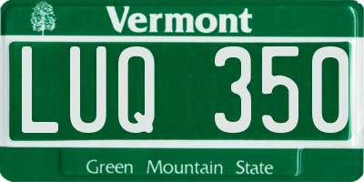 VT license plate LUQ350