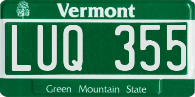 VT license plate LUQ355