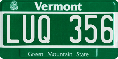 VT license plate LUQ356