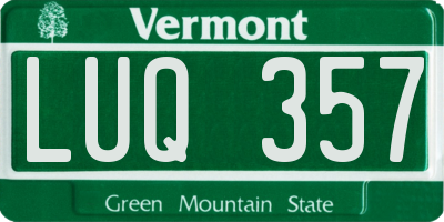 VT license plate LUQ357