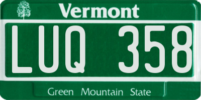 VT license plate LUQ358
