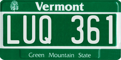 VT license plate LUQ361