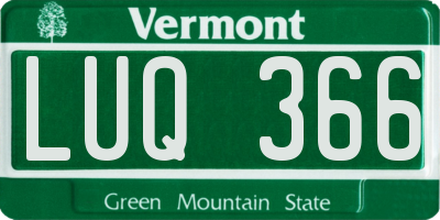 VT license plate LUQ366