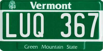VT license plate LUQ367