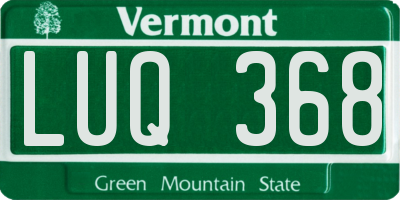 VT license plate LUQ368