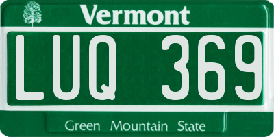 VT license plate LUQ369